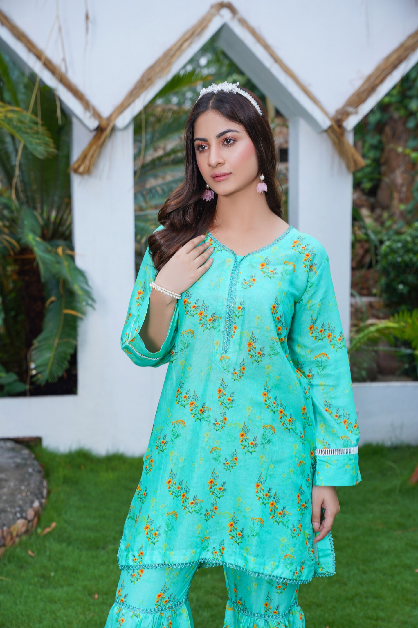 Firoza- Cambric Ghrara 2 Piece with Shirt