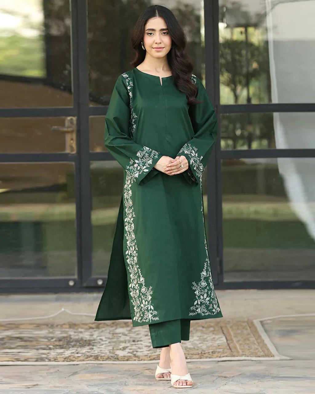 Agha Noor - Embroidered Long Shirt 2pc